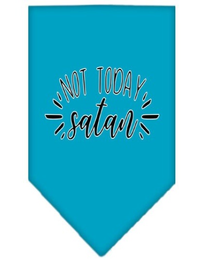 Not Today Satan Screen Print Bandana Turquoise Large