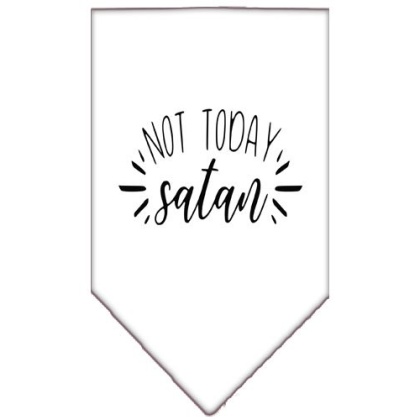 Not Today Satan Screen Print Bandana White Large