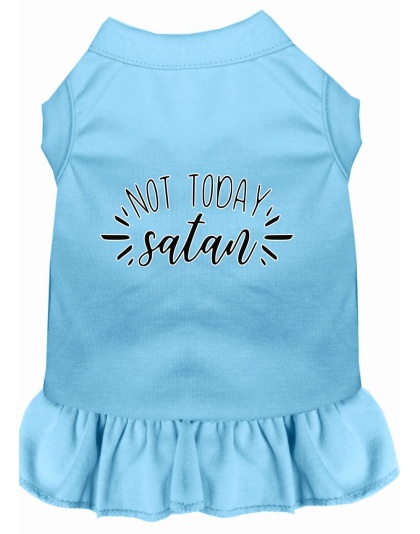 Not Today Satan Screen Print Dog Dress Baby Blue 4X (22)