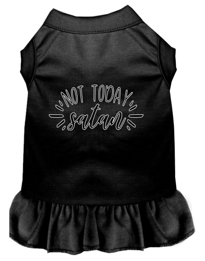 Not Today Satan Screen Print Dog Dress Black 4X (22)
