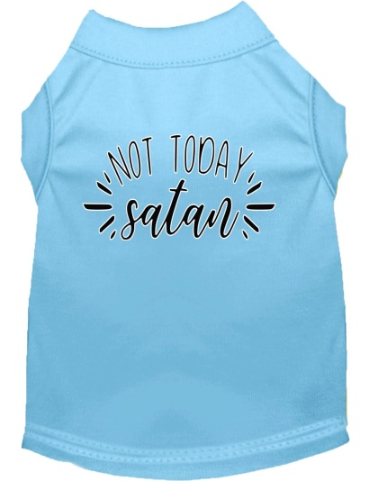 Not Today Satan Screen Print Dog Shirt Baby Blue Lg