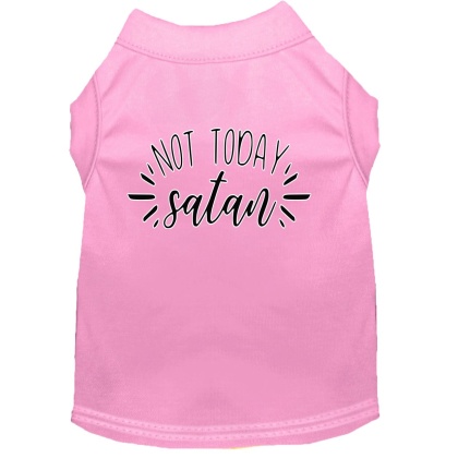 Not Today Satan Screen Print Dog Shirt Light Pink Lg