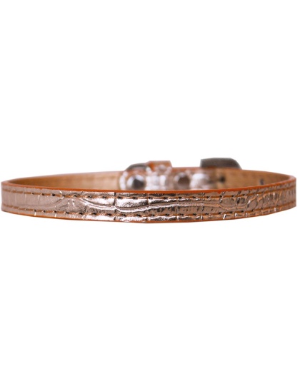 Omaha Plain Croc Dog Collar Copper Size 10