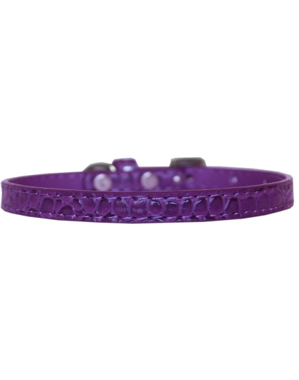 Omaha Plain Croc Dog Collar Purple Size 10