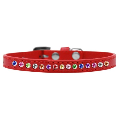 One Row Confetti Size 10 Red Puppy Collar