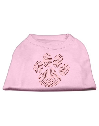 Orange Paw Rhinestud Shirts Light Pink L