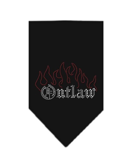 Outlaw Rhinestone Bandana Black Large