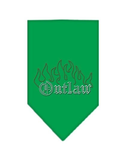 Outlaw Rhinestone Bandana Emerald Green Large