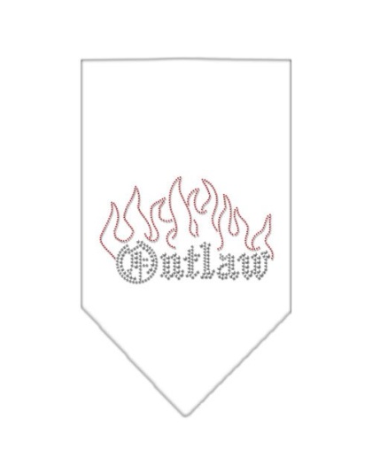 Outlaw Rhinestone Bandana White Large