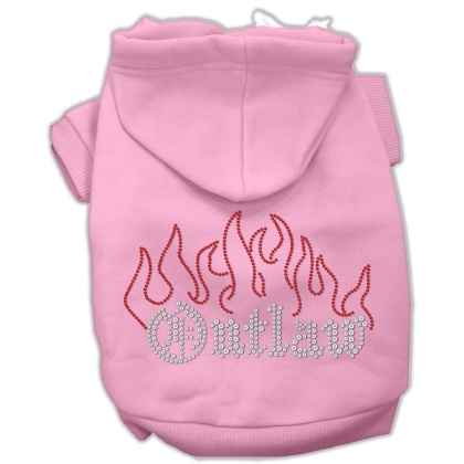 Outlaw Rhinestone Hoodies Pink L