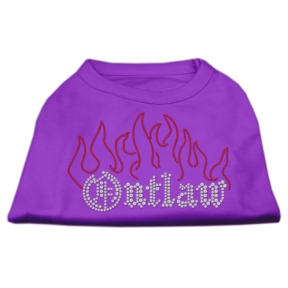 Outlaw Rhinestone Shirts Purple L