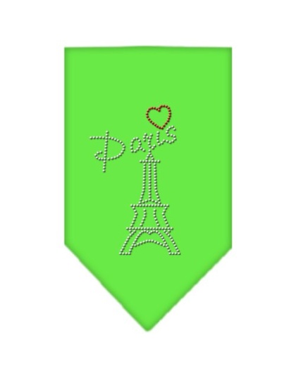 Paris Rhinestone Bandana Lime Green Large