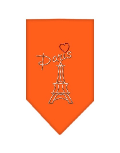 Paris Rhinestone Bandana Orange Large