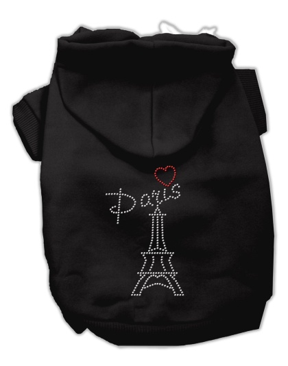 Paris Rhinestone Hoodies Black L