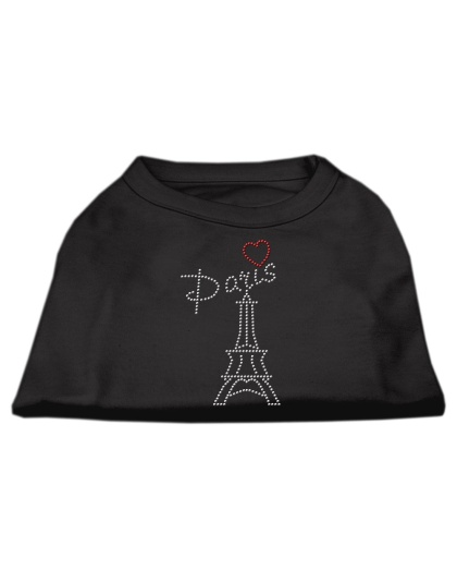 Paris Rhinestone Shirts Black L