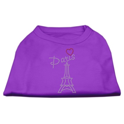 Paris Rhinestone Shirts Purple L