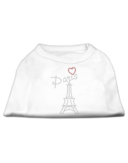 Paris Rhinestone Shirts White L