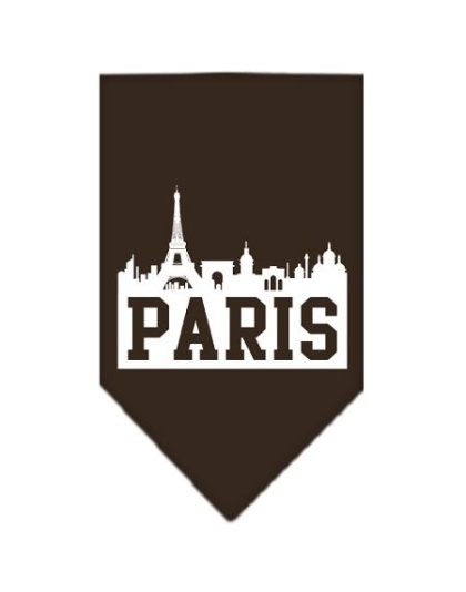 Paris Skyline Screen Print Bandana Cocoa Large