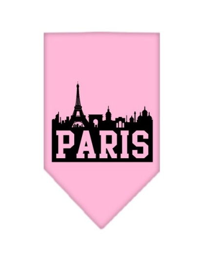 Paris Skyline Screen Print Bandana Light Pink Large