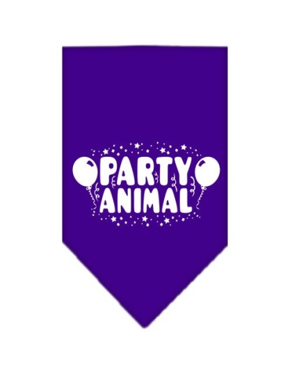 Party Animal Screen Print Bandana Purple Large