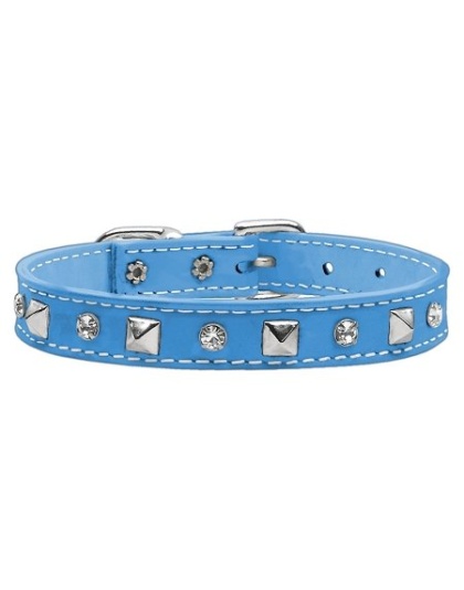 Patent Crystal and Pyramid Collars Baby Blue 10