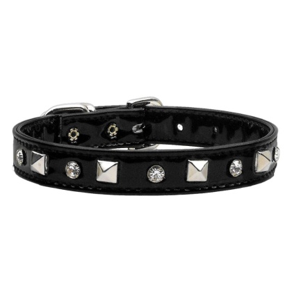 Patent Crystal and Pyramid Collars Black 10