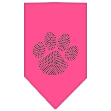 Paw Green Rhinestone Bandana Bright Pink Large