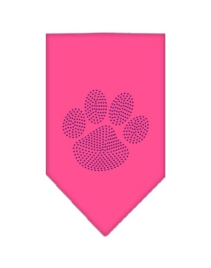 Paw Purple Rhinestone Bandana Bright Pink Large