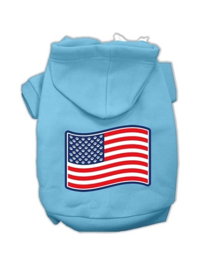 Paws and Stripes Screen Print Pet Hoodies Baby Blue L