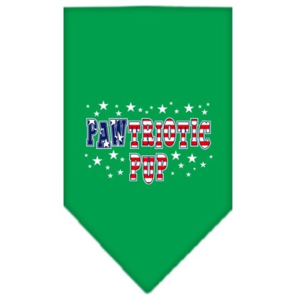 Pawtriotic Pup Screen Print Bandana Emerald Green Small