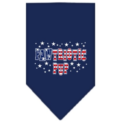 Pawtriotic Pup Screen Print Bandana Navy Blue Small