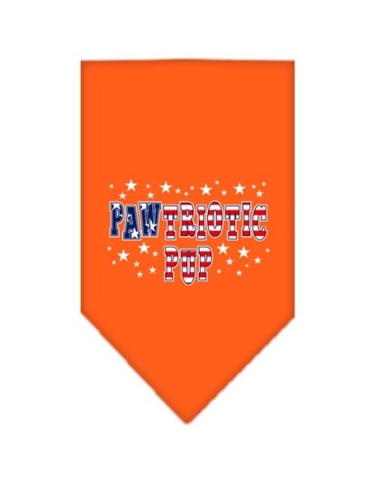 Pawtriotic Pup Screen Print Bandana Orange Large