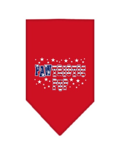 Pawtriotic Pup Screen Print Bandana Red Small