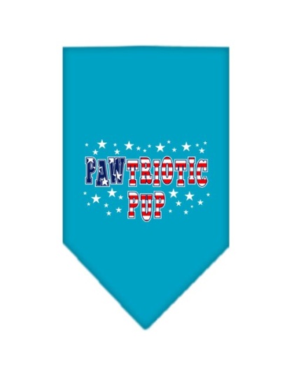 Pawtriotic Pup Screen Print Bandana Turquoise Large