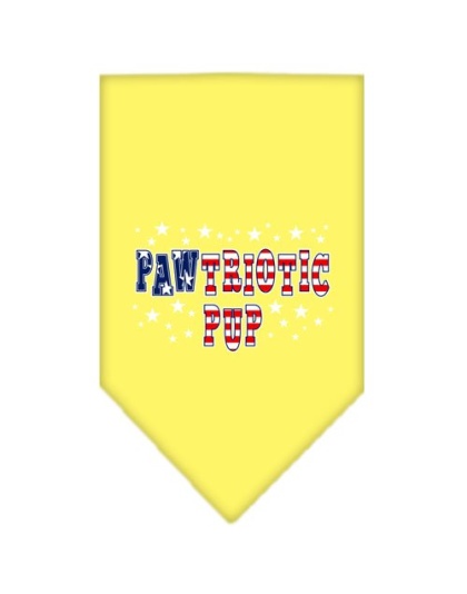 Pawtriotic Pup Screen Print Bandana Yellow Small