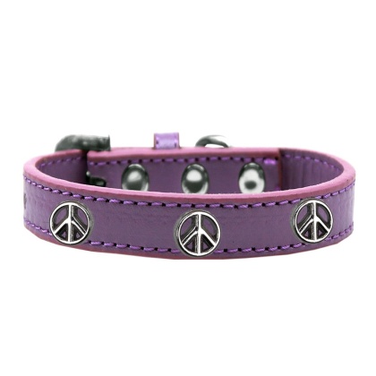 Peace Sign Widget Dog Collar Lavender Size 10