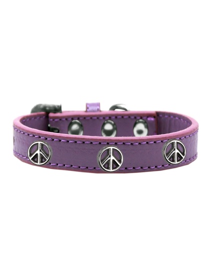 Peace Sign Widget Dog Collar Lavender Size 10