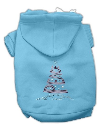 Peace Tree Rhinestone Hoodies Baby Blue L