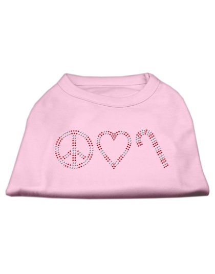 Peace, Love, and Candy Canes Shirts Light Pink L