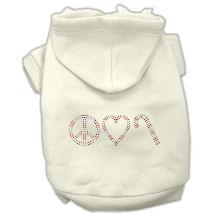 Peace, Love and Candy Canes Hoodies Cream L