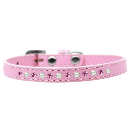 Pearl and Pink Crystal Size 10 Light Pink Puppy Collar
