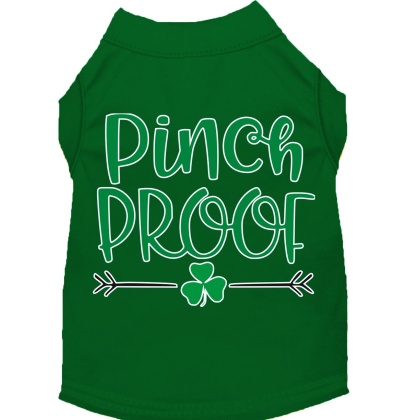 Pinch Proof Screen Print Dog Shirt Green Lg