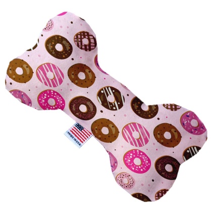 Pink Donuts 10 inch Canvas Bone Dog Toy