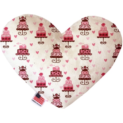 Pink Fancy Cakes 6 inch Canvas Heart Dog Toy