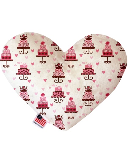 Pink Fancy Cakes 6 inch Canvas Heart Dog Toy