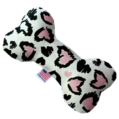 Pink Leopard Canvas Bone Dog Toy