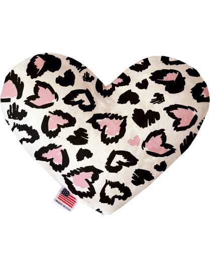 Pink Leopard Canvas Heart Dog Toy