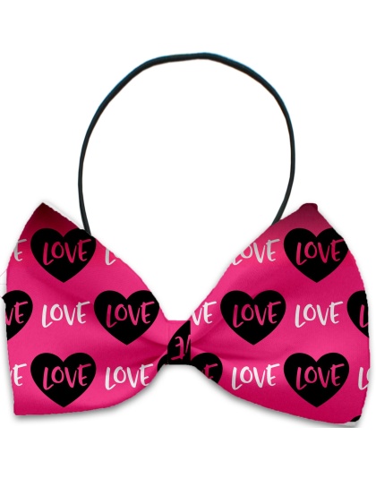 Pink Love Pet Bow Tie