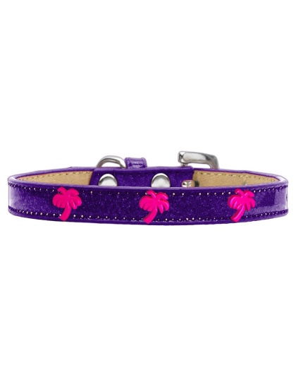 Pink Palm Tree Widget Dog Collar Purple Ice Cream Size 10