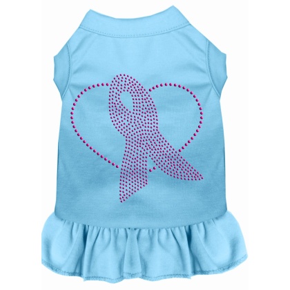 Pink Ribbon Rhinestone Dress Baby Blue 4X